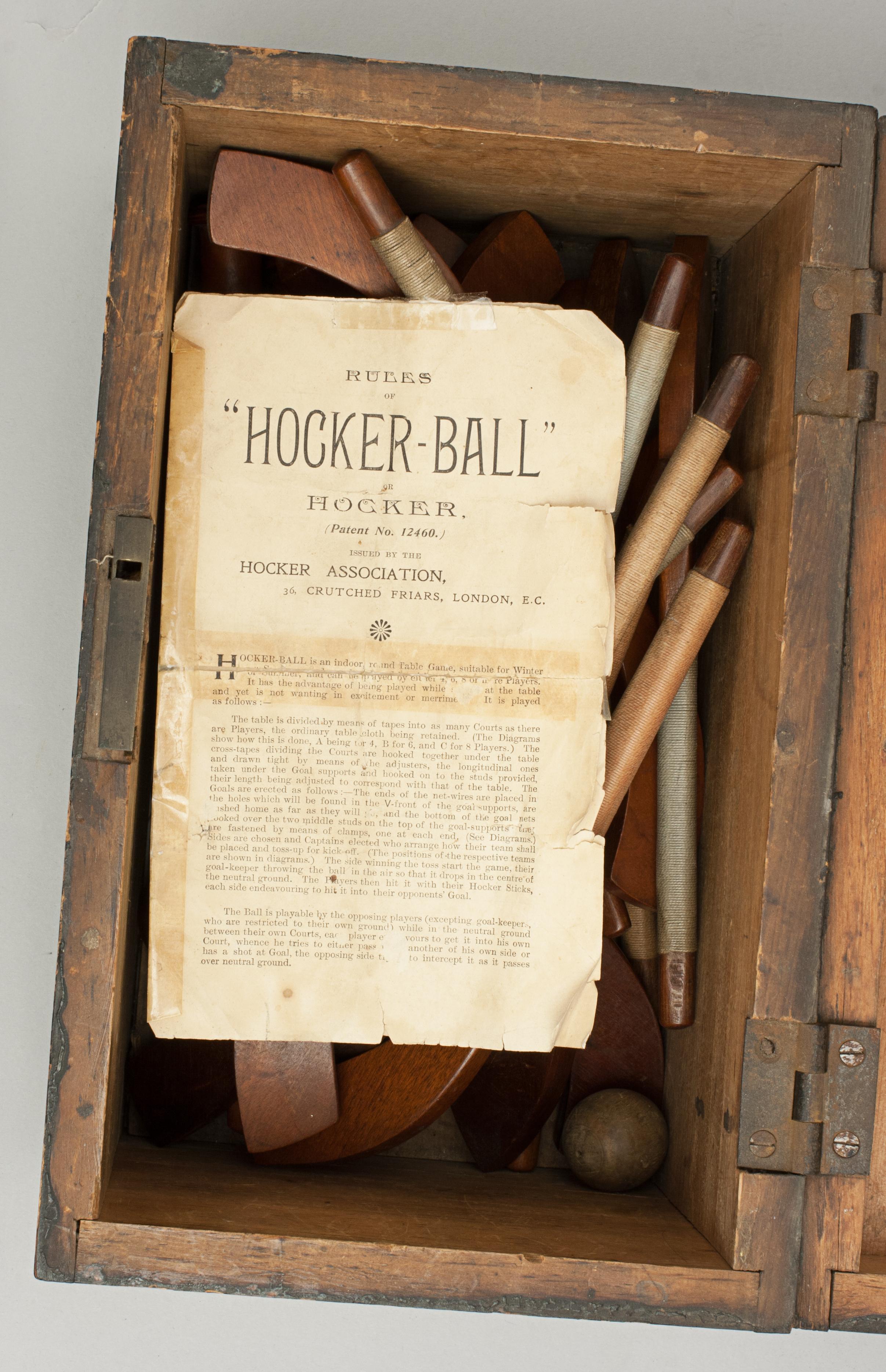 Wood Vintage Table Hocker Ball Game, Hockey Game