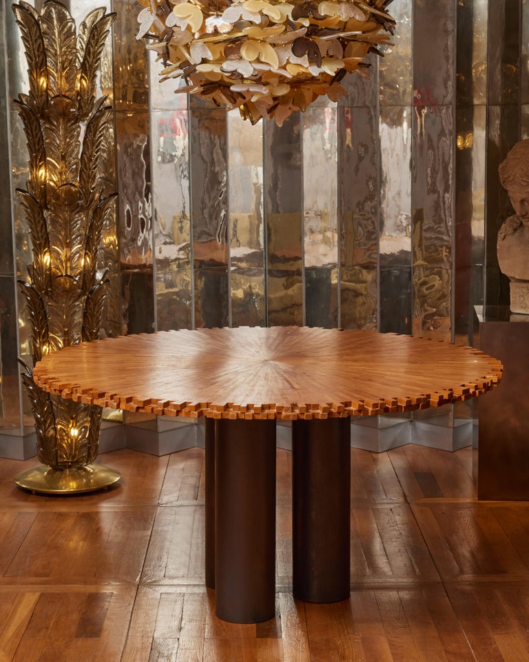 Mid-Century Modern Vintage Table in Wood Marquetry For Sale