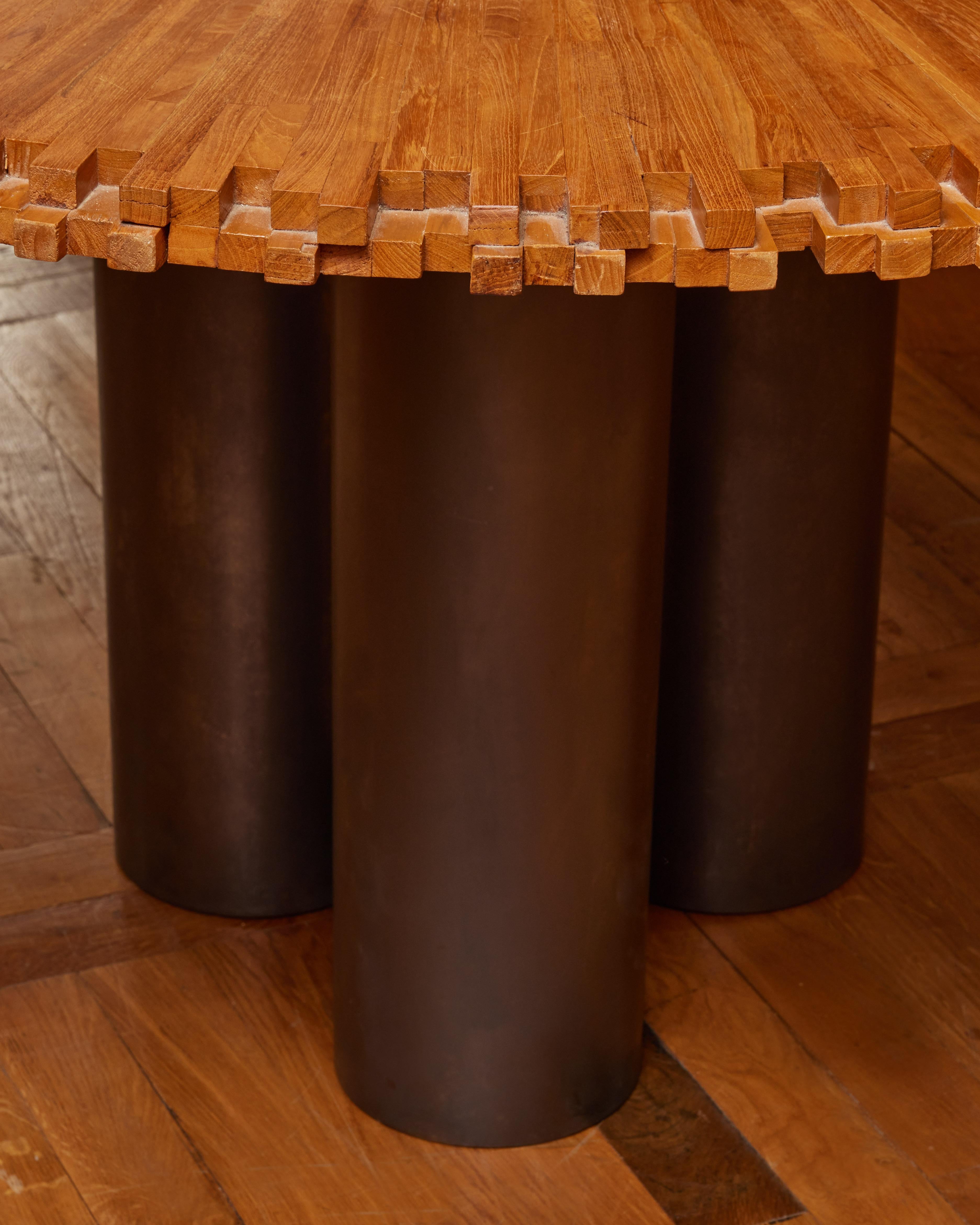 Marqueterie Table vintage en marqueterie de bois en vente
