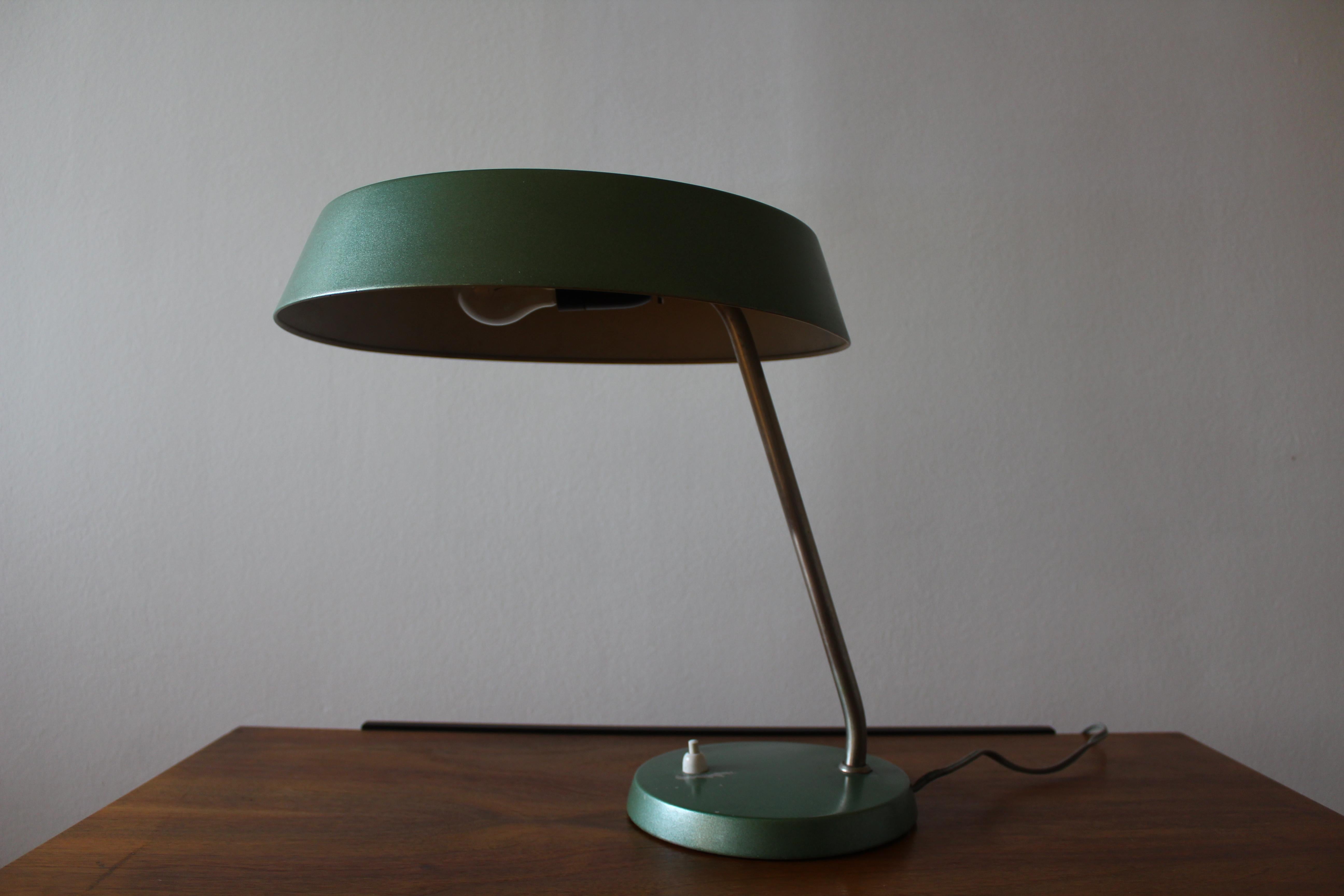 Lampada da tavolo vintage in stile Louis Kalf anni '50