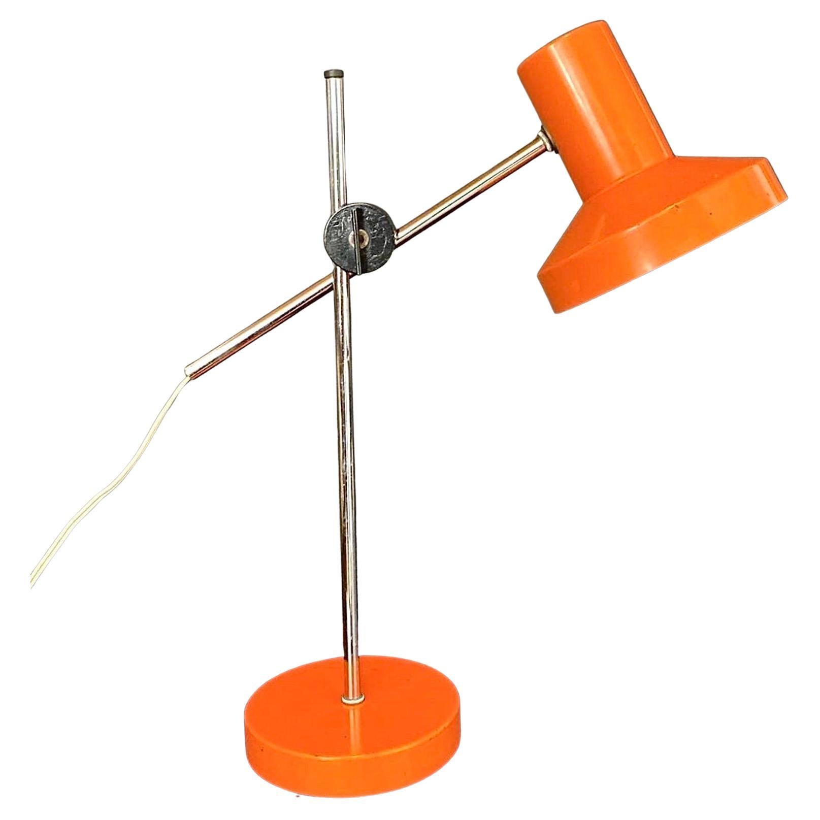 Lampe de bureau vintage orange style années 50 en vente