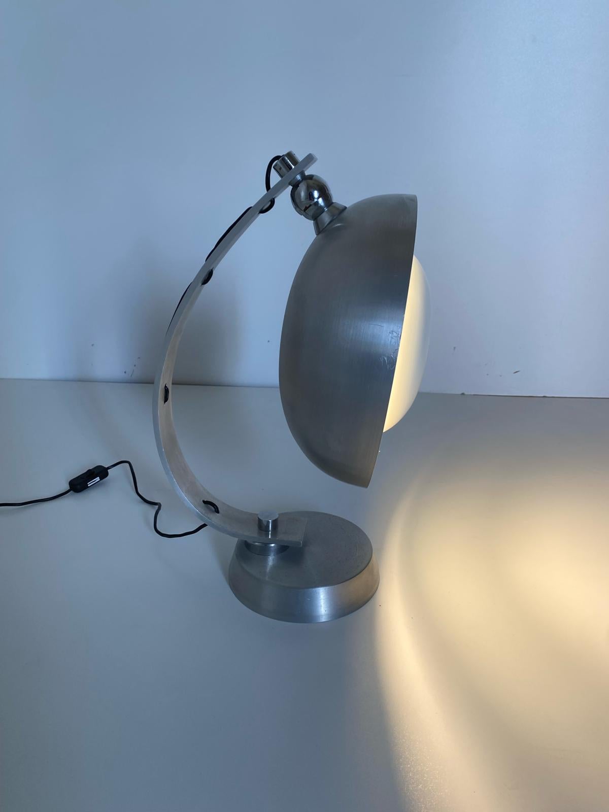 Aluminum Vintage table lamp, Angelo Lelli for Arredoluce, Italy 1970 For Sale