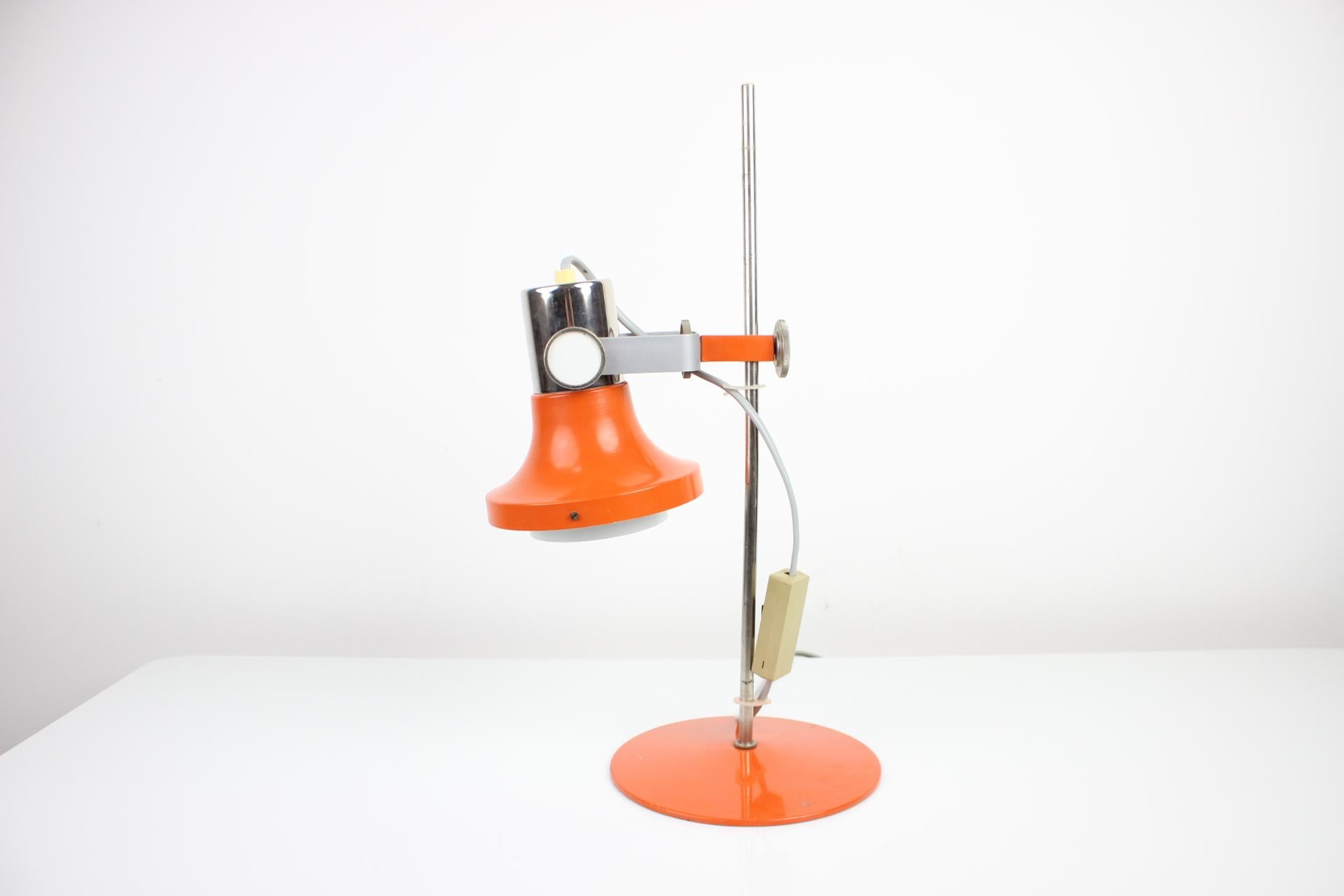 Metal Vintage Table Lamp by Pavel Grus for Kamenický Šenov, Czechoslovakia, 1960's For Sale