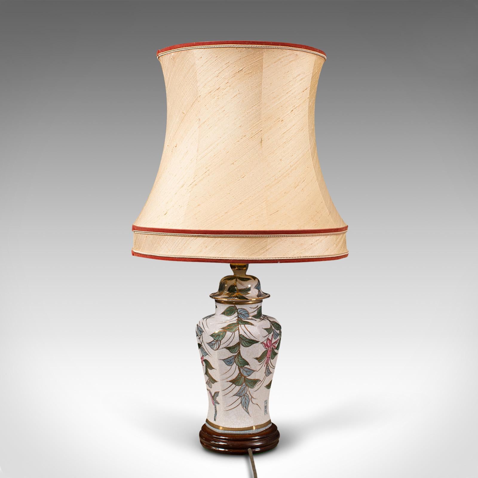 Vintage Table Lamp, Chinese, Ceramic, Decorative Light, Art Deco, Circa 1940 For Sale 1