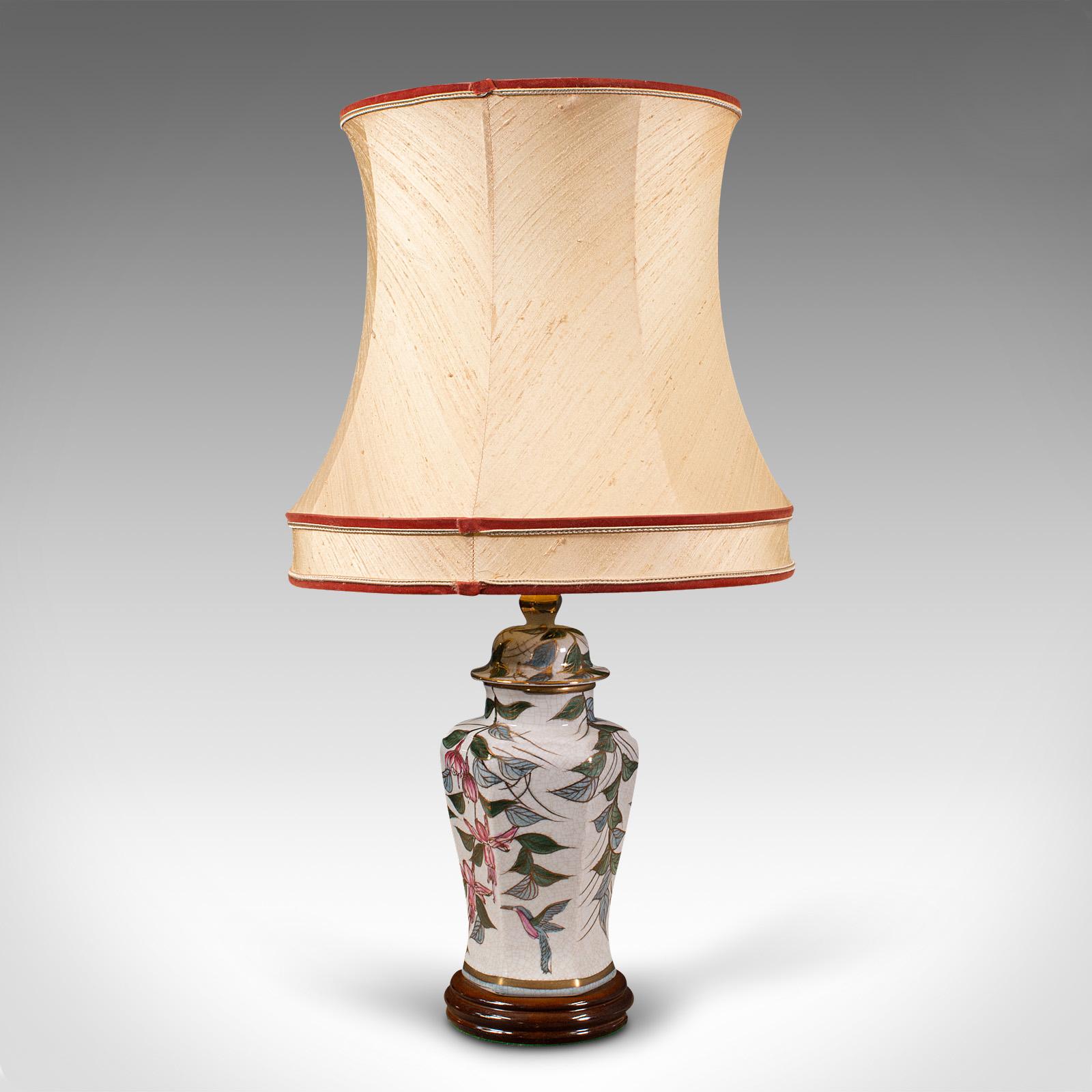 Vintage Table Lamp, Chinese, Ceramic, Decorative Light, Art Deco, Circa 1940 For Sale 2