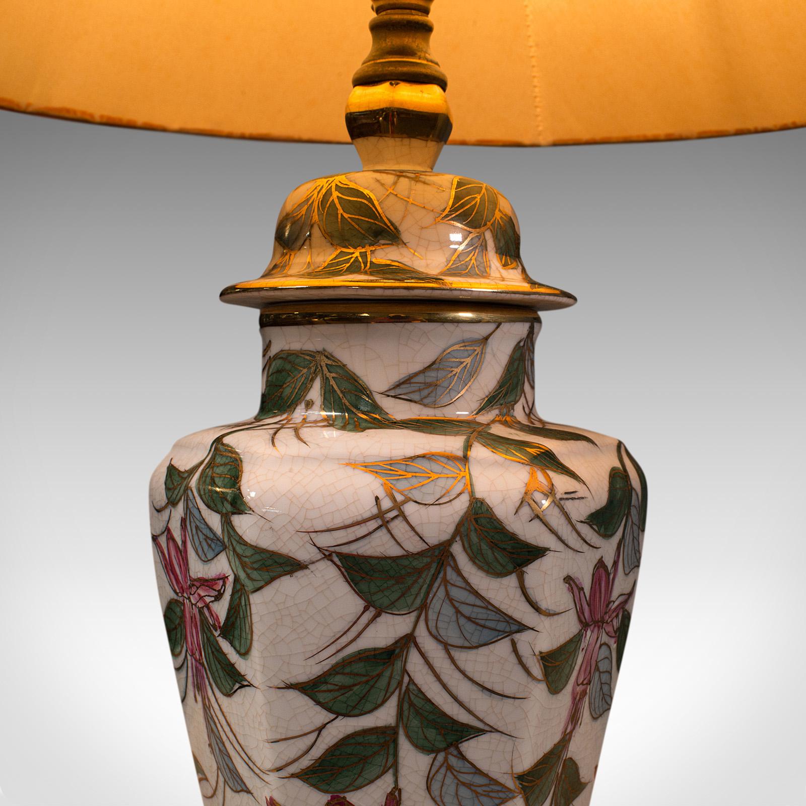 Vintage Table Lamp, Chinese, Ceramic, Decorative Light, Art Deco, Circa 1940 For Sale 4