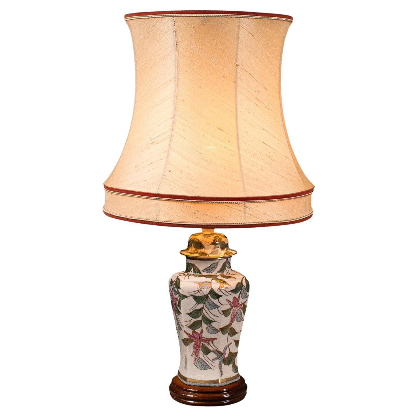 Vintage Table Lamp, Chinese, Ceramic, Decorative Light, Art Deco, Circa 1940 For Sale