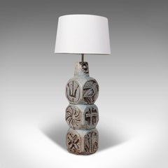 Vintage Table Lamp, English, Ceramic, Side Light, After Troika, 20th Century