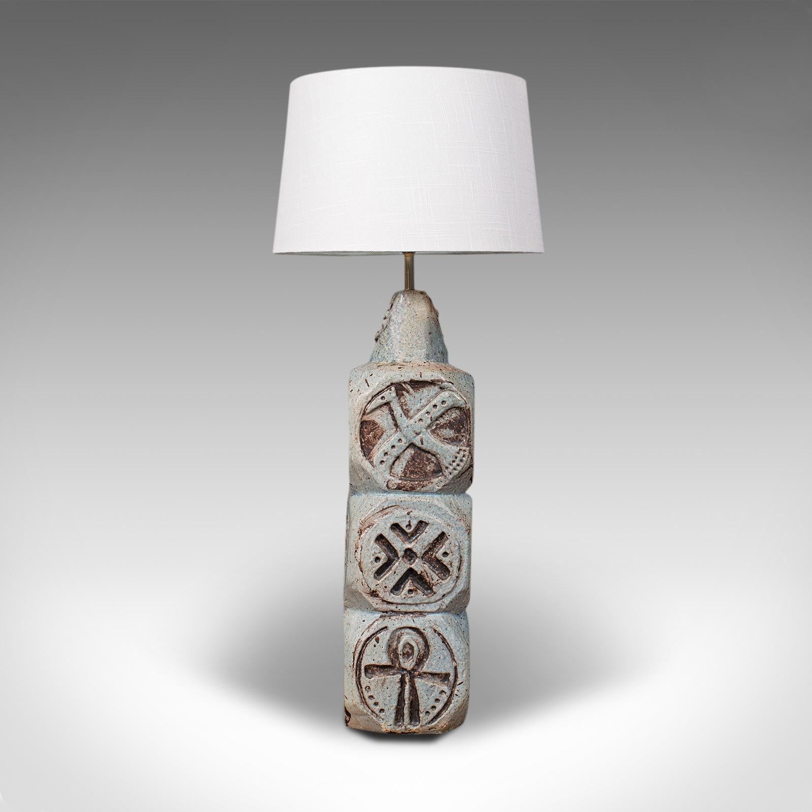 British Vintage Table Lamp, English, Ceramic, Side Light, After Troika, 20th Century For Sale