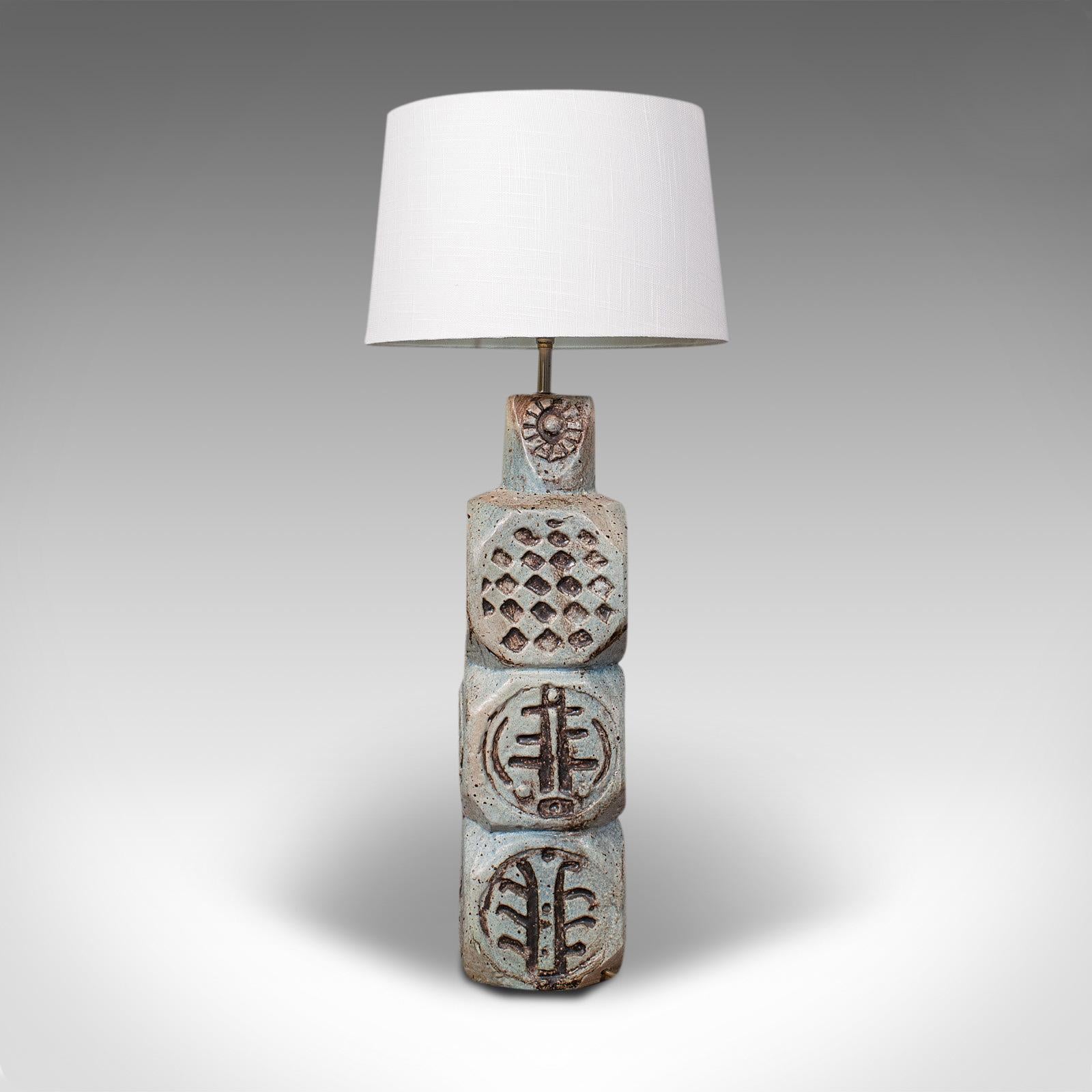 Vintage Table Lamp, English, Ceramic, Side Light, After Troika, 20th Century In Good Condition For Sale In Hele, Devon, GB