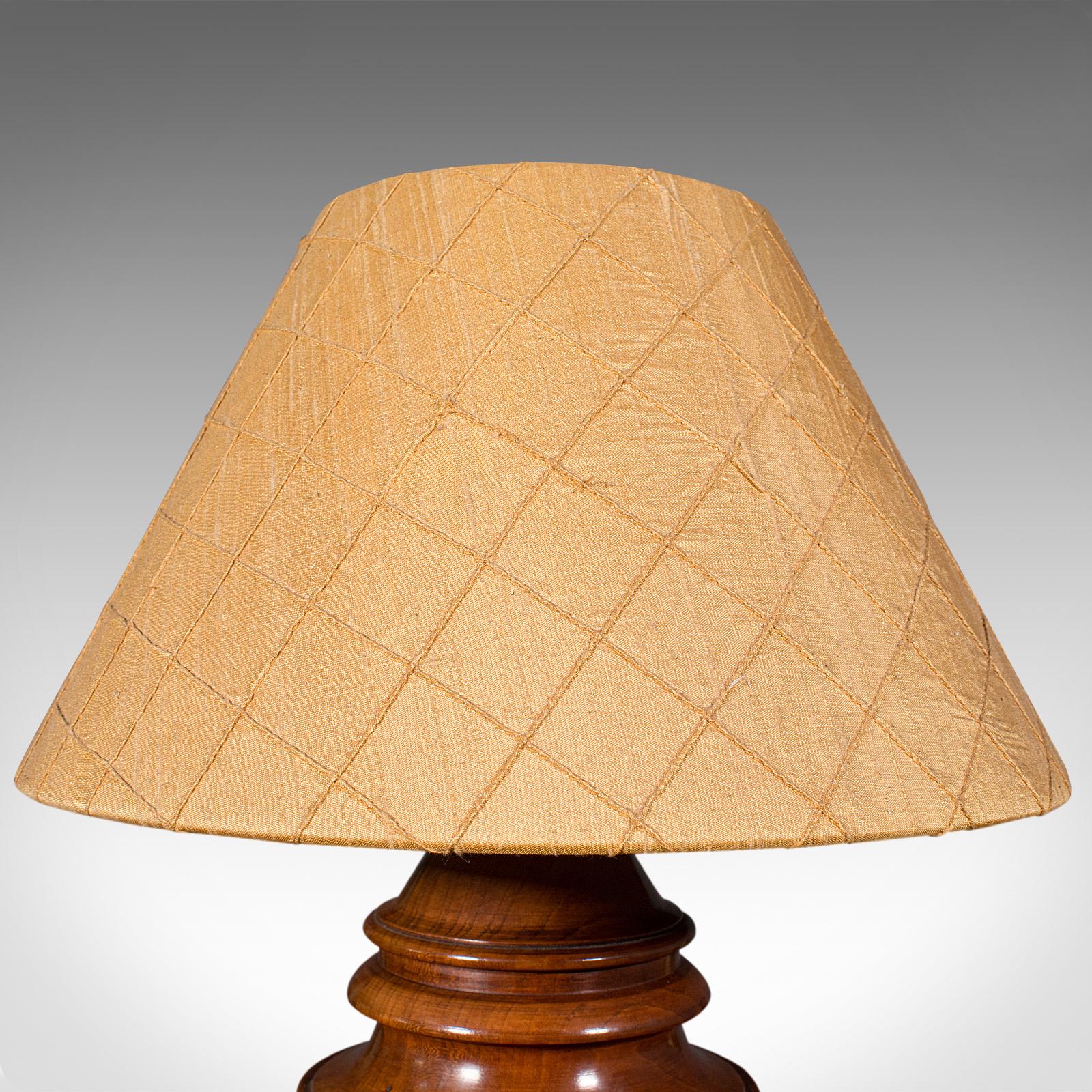 Vintage Table Lamp, English, Turned Walnut, Boxwood, Side Light, Mid Century 3