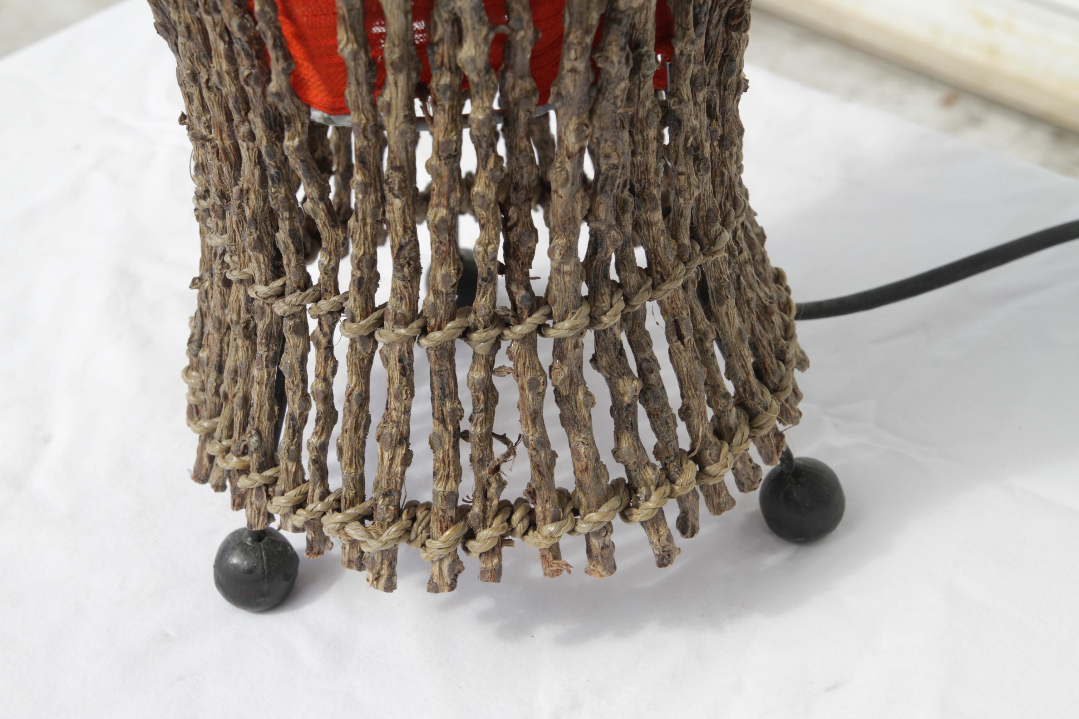 Rattan Vintage table lamp For Sale