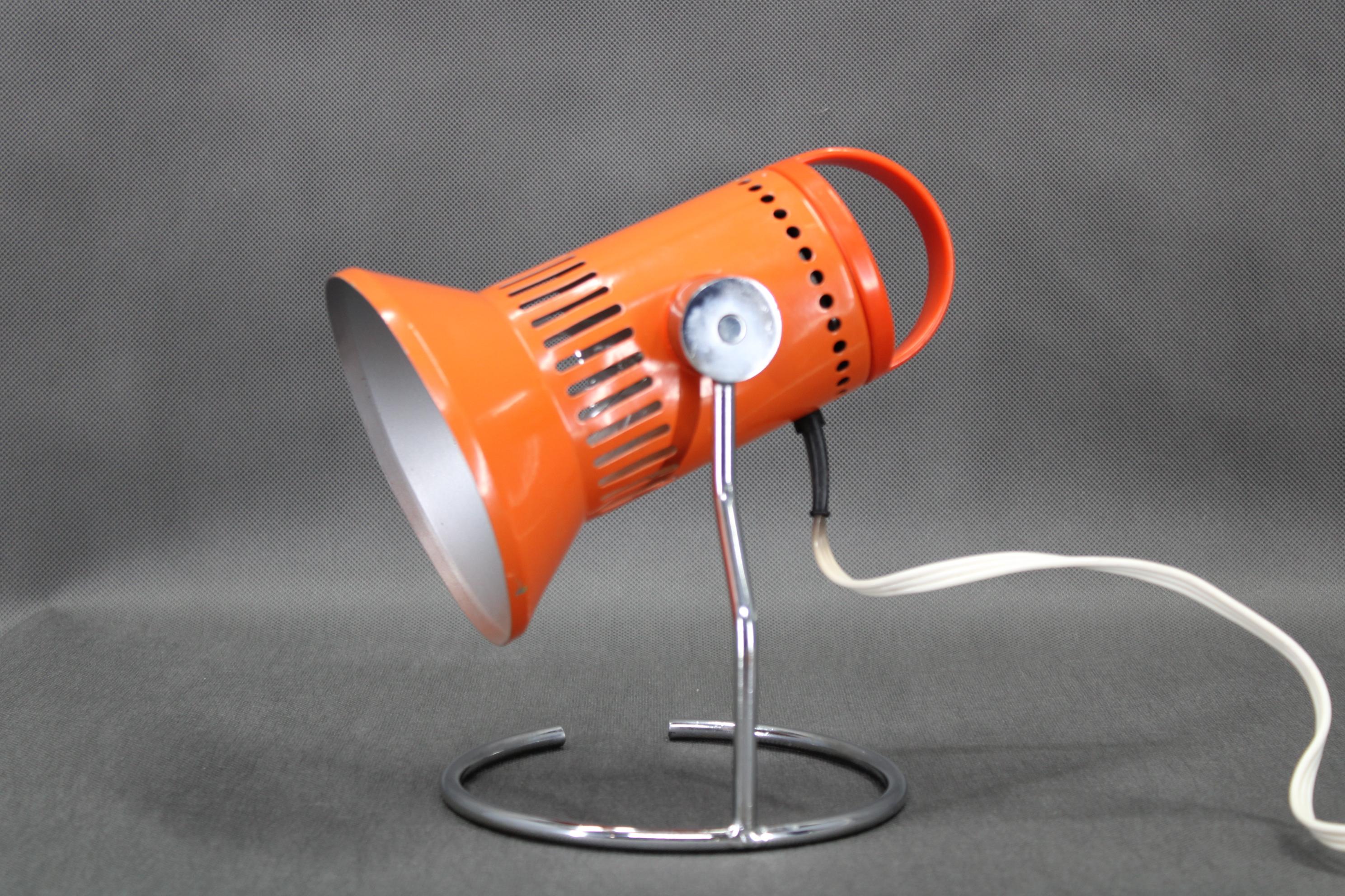 Metal Vintage Table Lamp from Chirana, 1970's, Czechoslovakia For Sale