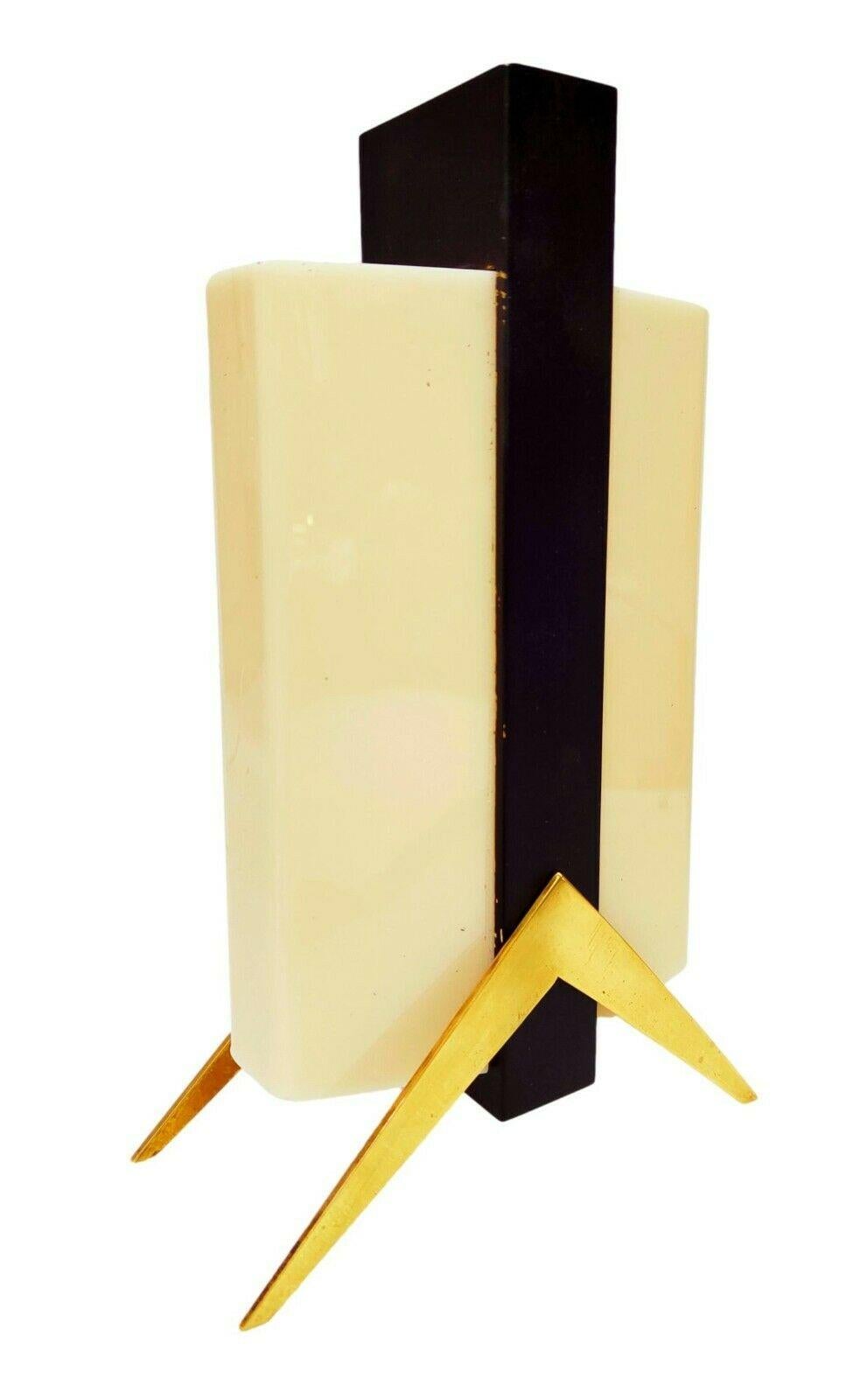 Italian Vintage Table Lamp, Gio Ponti Style, in Plexiglass and Brass, 1960s
