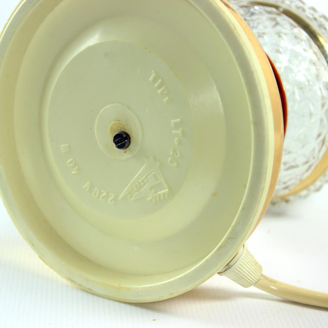 Lampada da tavolo vintage in ottone e vetro, Cecoslovacchia, anni '60 in vendita 5