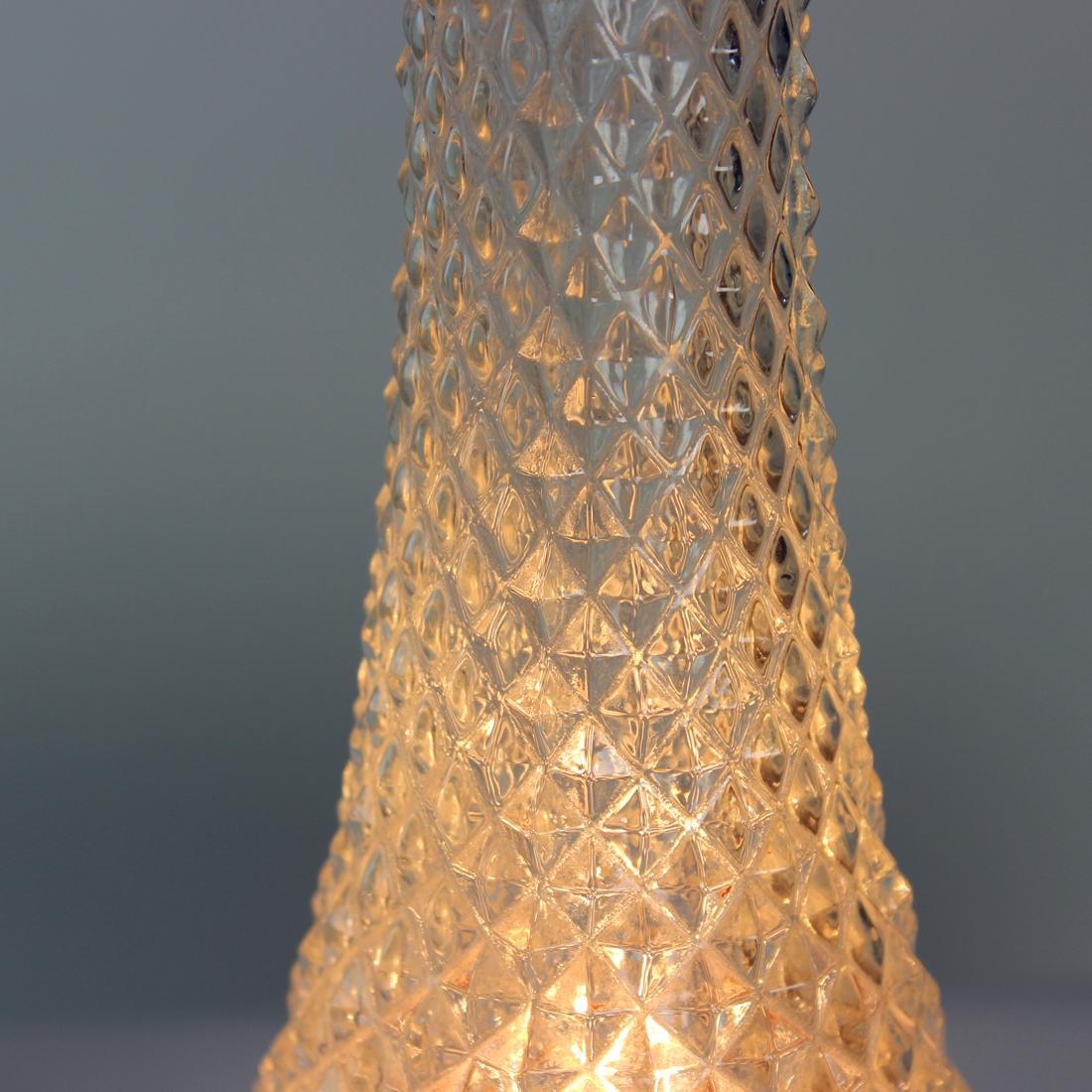 Lampada da tavolo vintage in ottone e vetro, Cecoslovacchia, anni '60 in vendita 3