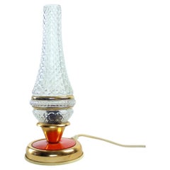 Lampe de bureau vintage en laiton et verre, Tchécoslovaquie, années 1960