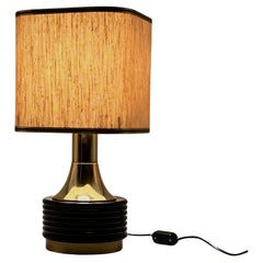 Vintage Table Lamp in Brass and Metal Made in Italy, 1960s