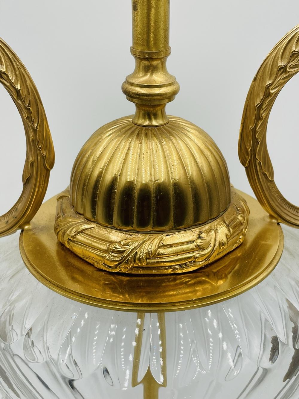 Regency Lampe de bureau vintage en cristal et bronze de Leone Aliotti en vente