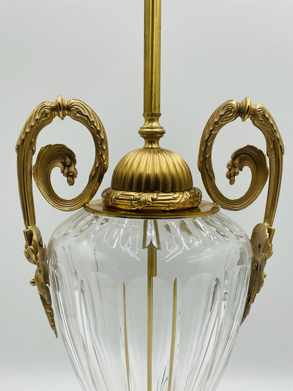 Lampe de bureau vintage en cristal et bronze de Leone Aliotti Bon état - En vente à Los Angeles, CA