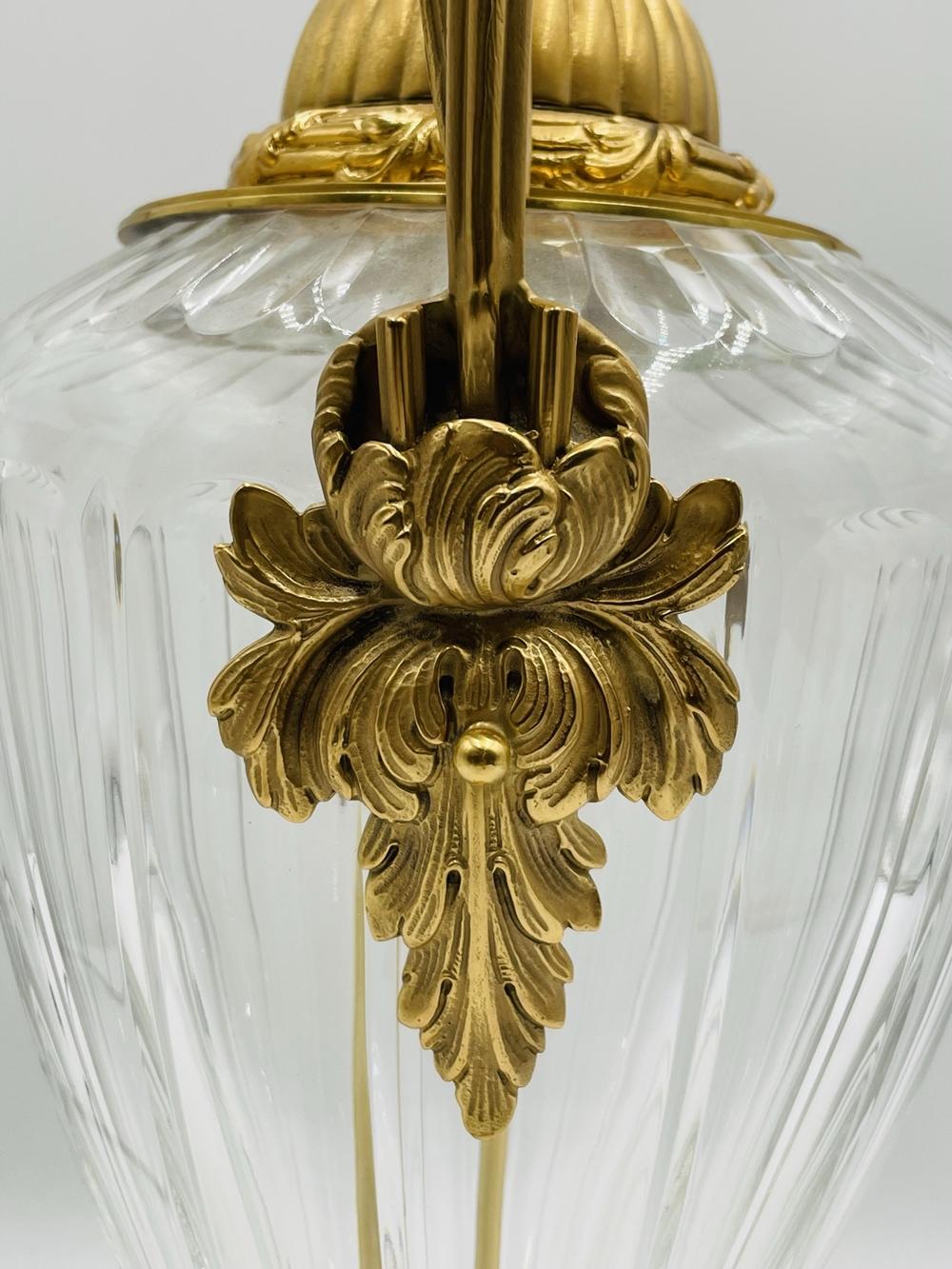 Lampe de bureau vintage en cristal et bronze de Leone Aliotti en vente 2