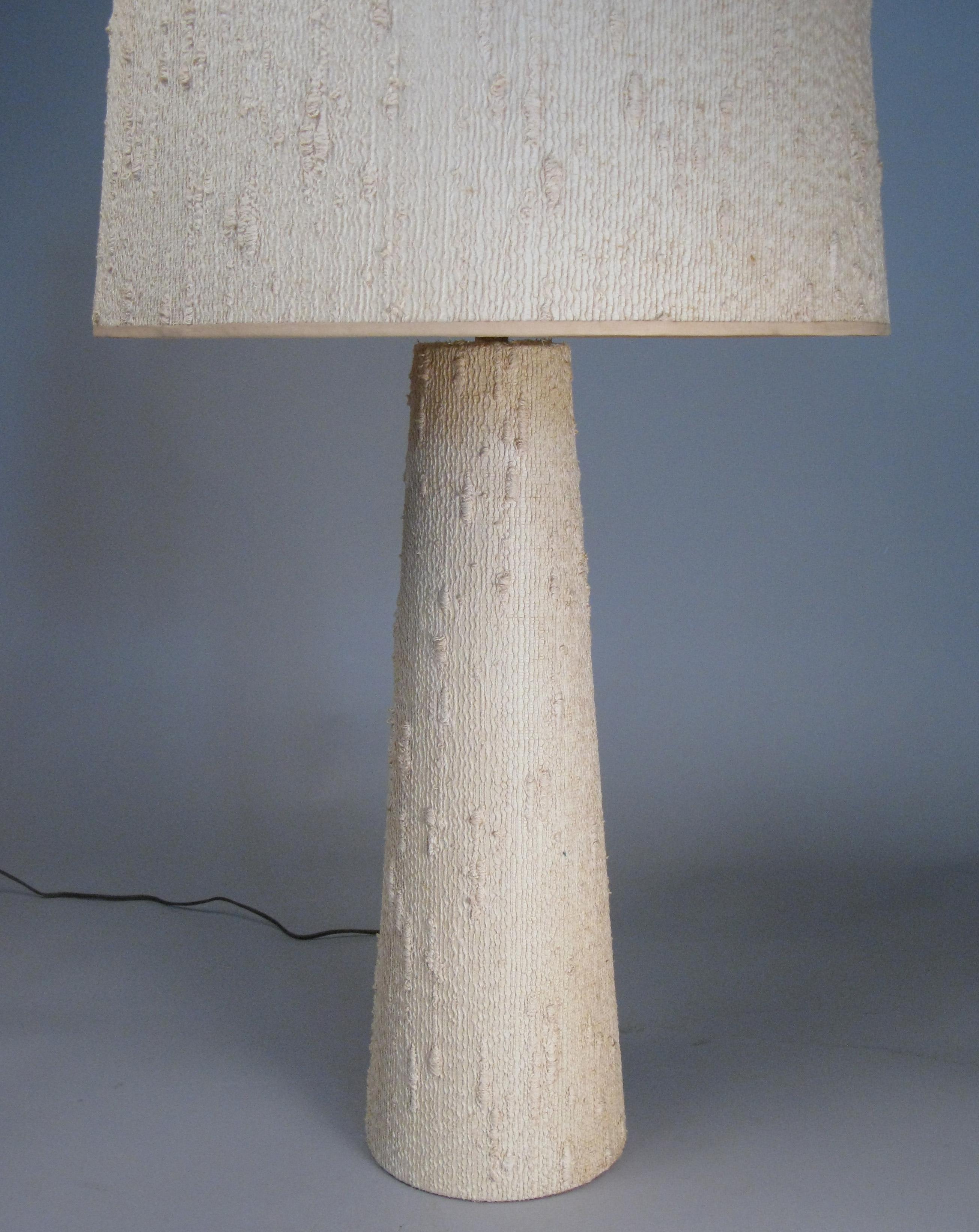 Mid-Century Modern Vintage Table Lamp in Haitian Cotton with Original Shade