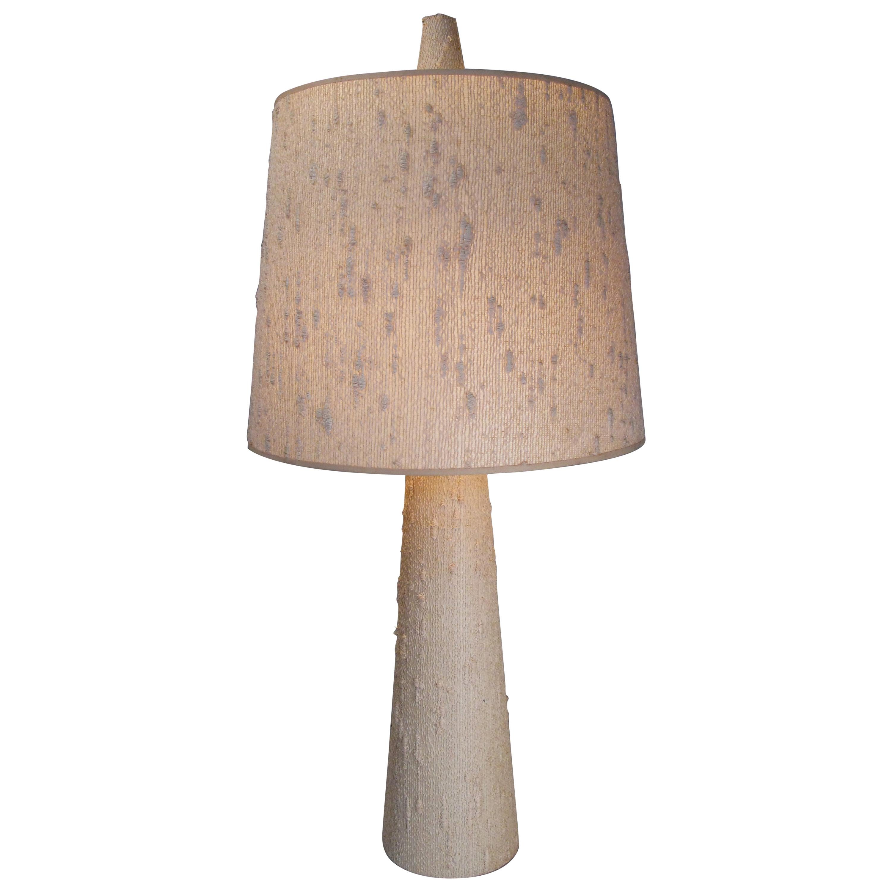Vintage Table Lamp in Haitian Cotton with Original Shade