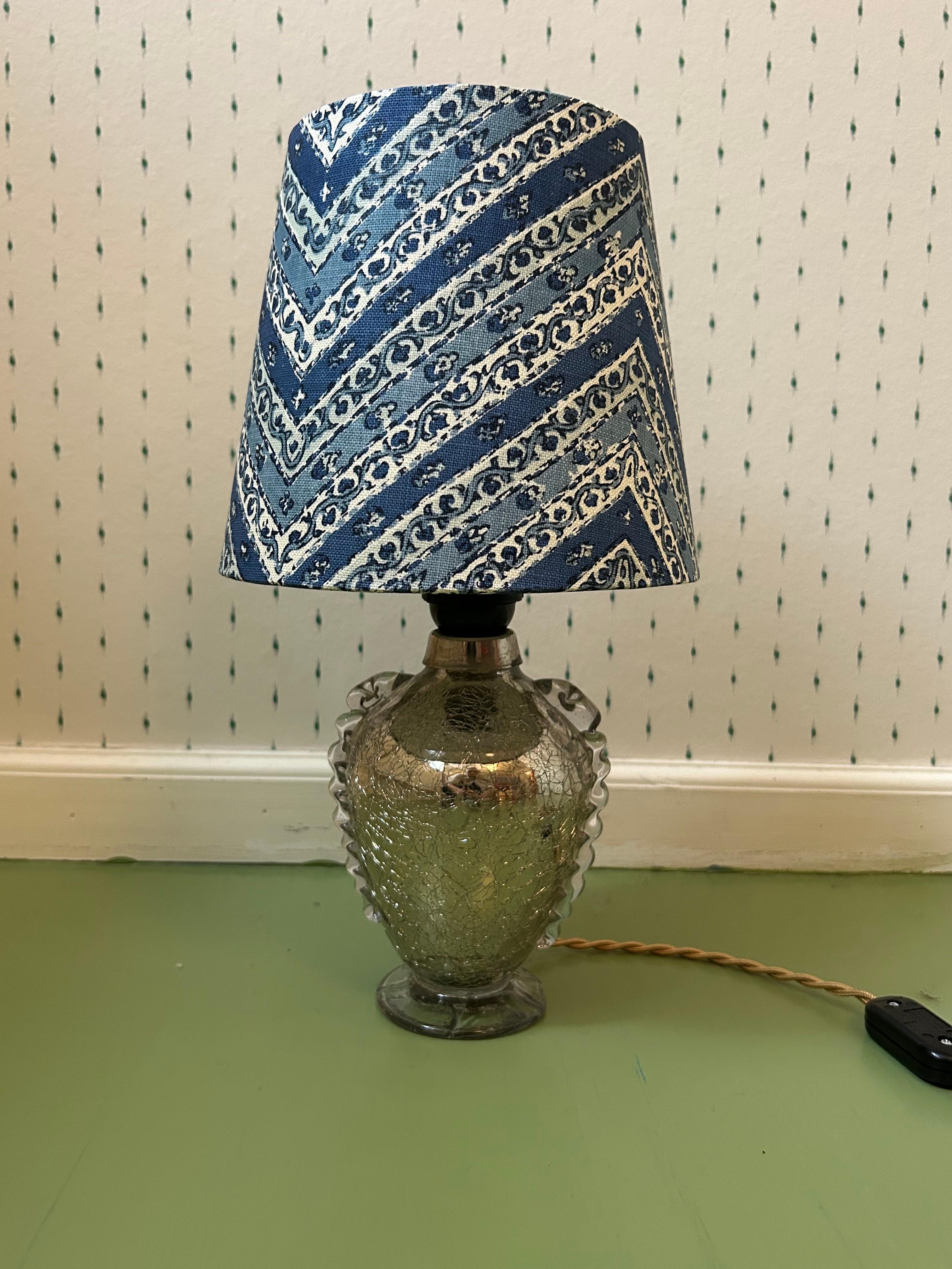 Swedish Vintage Table Lamp in Mercury Glass with Customized Shade, Sweden, 20th Century For Sale