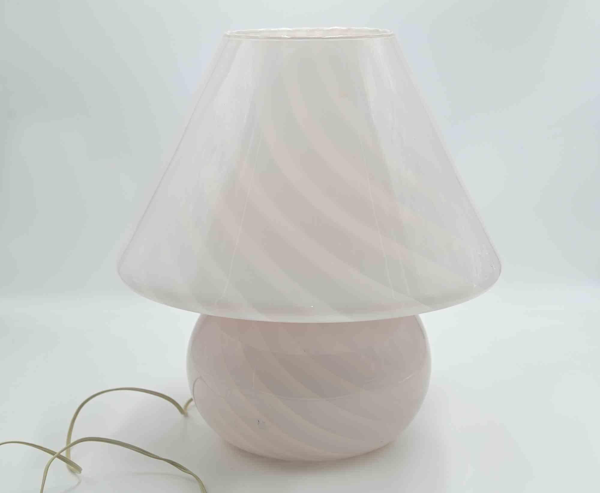 Italian Vintage Table Lamp in Pink Glass, Murano, Italy, 1970s For Sale