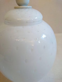 Lampada da tavolo vintage in vetro bianco di Barovier, Italia