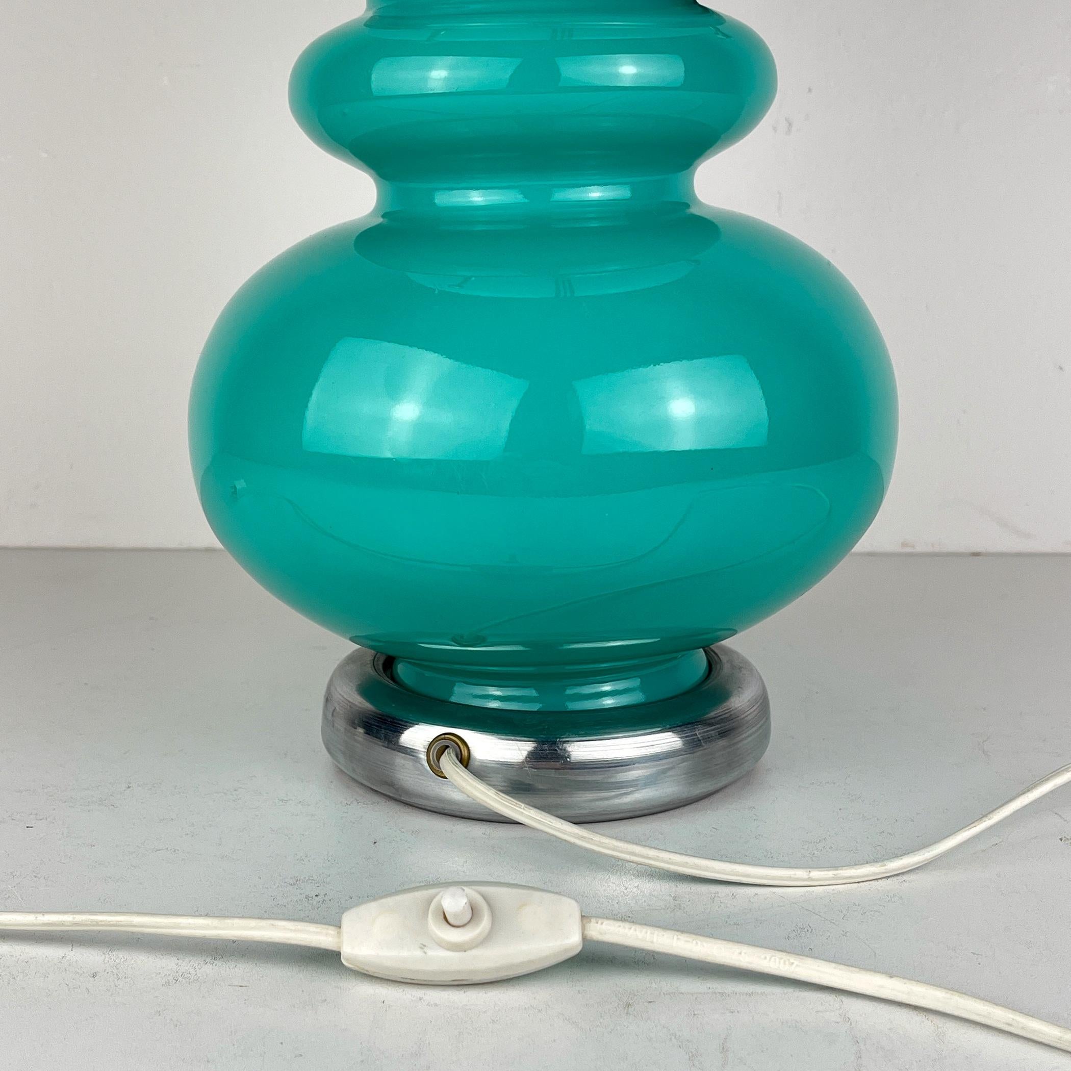Glass Vintage table lamp Italy 1980s For Sale