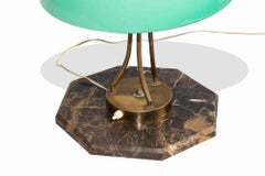 Mid-20th Century Vintage Table Lamp with Marble Base & Opaline Shade