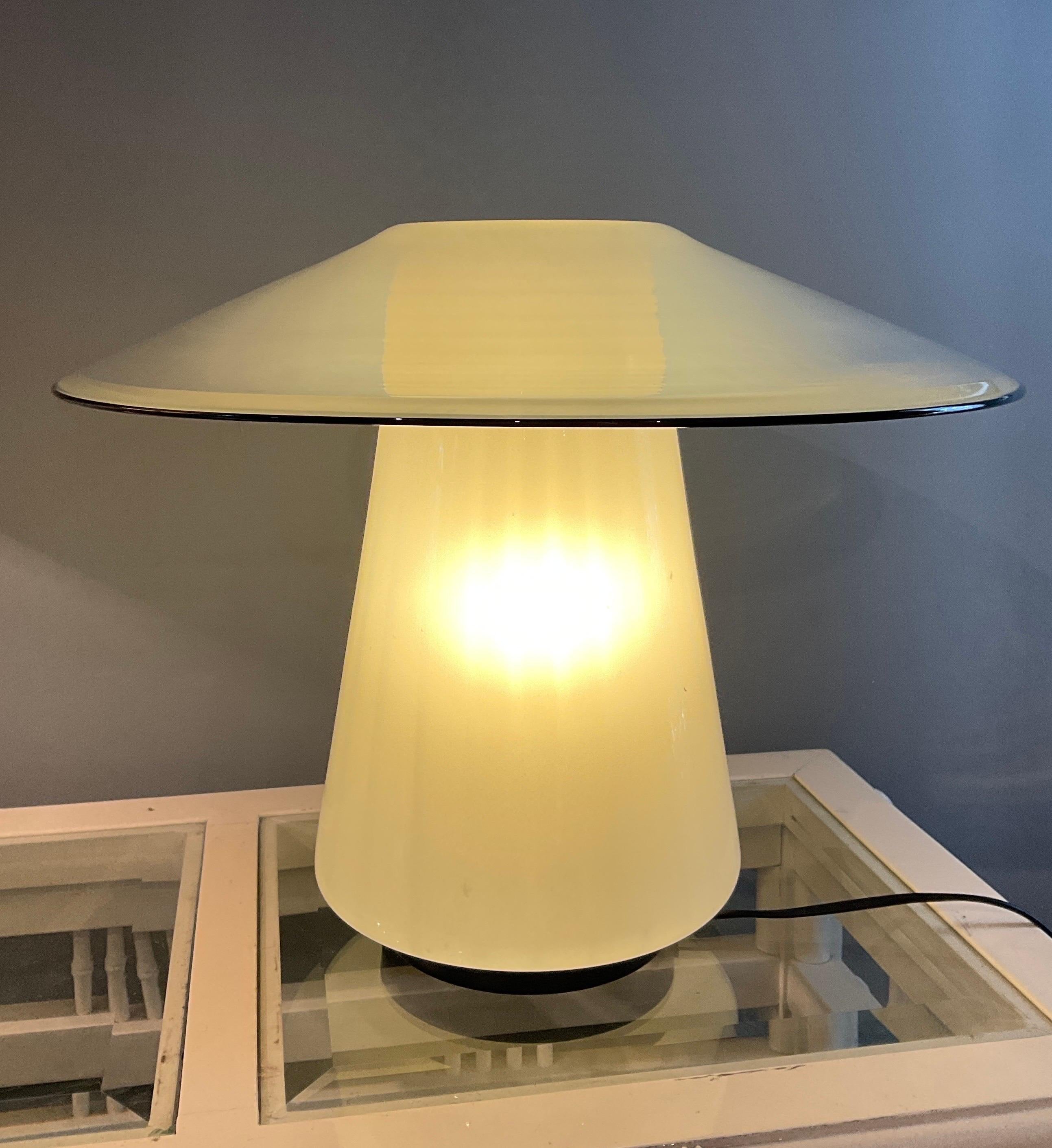 Vintage table lamp made of Murano glass 1970 in good condition with small wear caused by years and use. Please view the attached images carefully.
