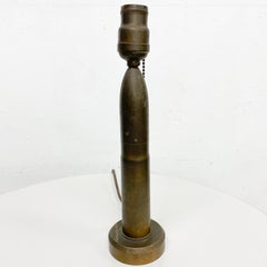 1960s Table Lamp Military Artillery Shell Bullet Design Patinated Bronze