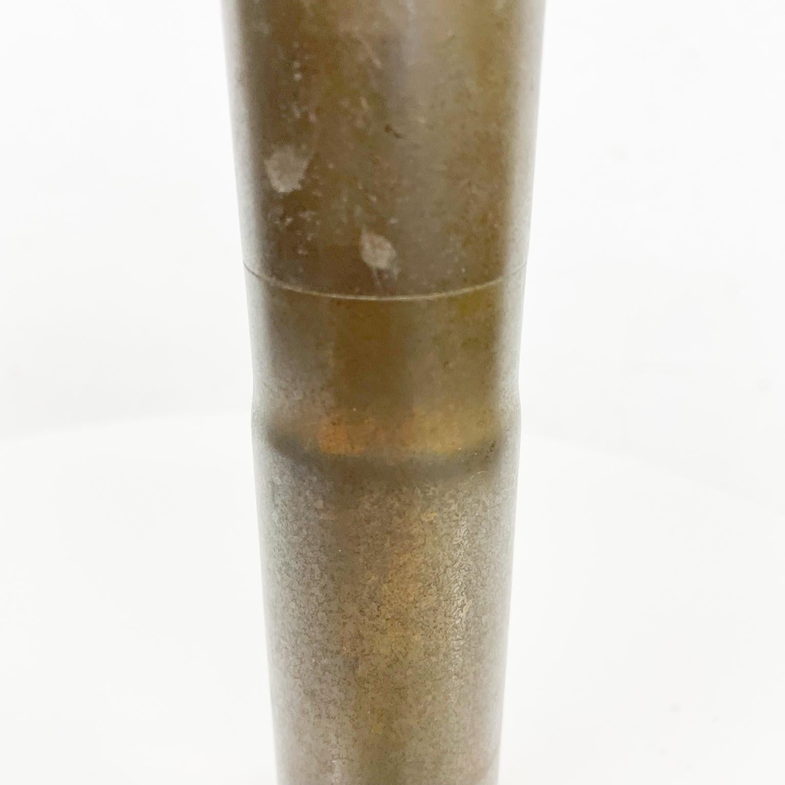 Mid-20th Century 1960s Table Lamp Military Artillery Shell Bullet Design Patinated Bronze