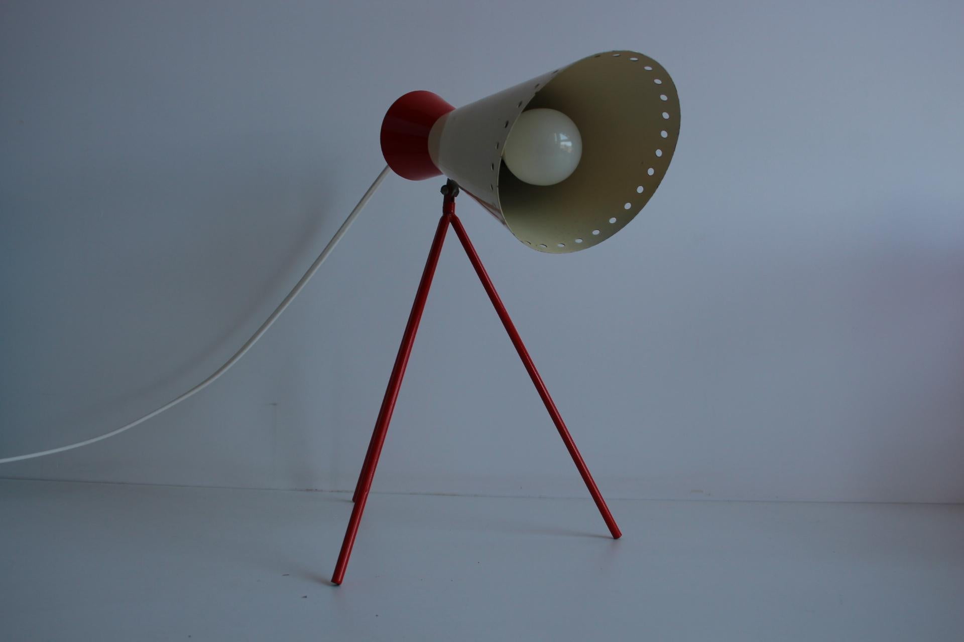 
Beautiful metal lamp with adjustable shade, which has small circular holes in the front, which transmits soft light and creates a decorative effect
The lamp bears signs of use, has dents, rust and patina
The lamp was fitted with new wiring
1xE14 or