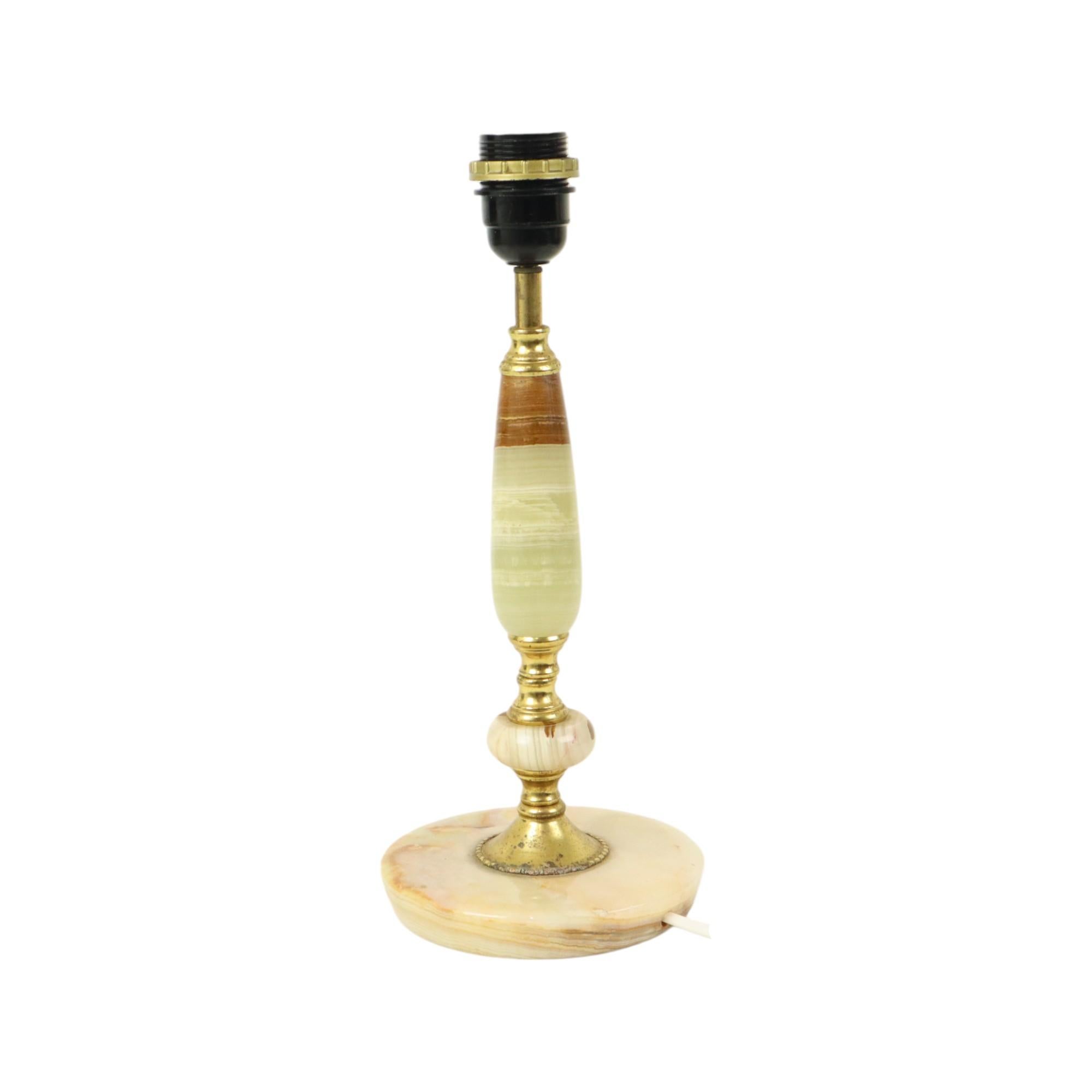 Lámpara de Sobremesa Vintage Ónice Mármol Latón Clásica Años Sesenta en venta 1