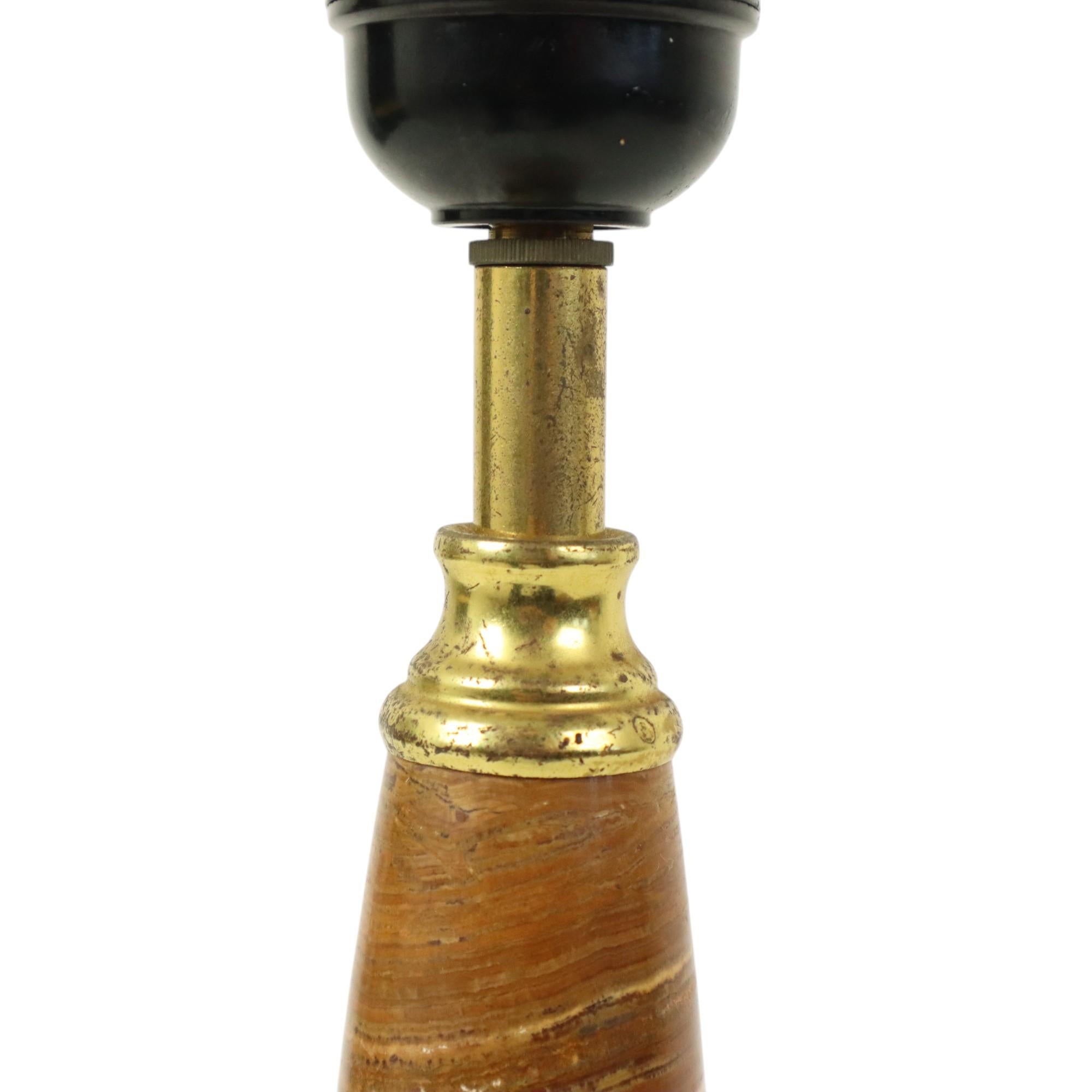 Lámpara de Sobremesa Vintage Ónice Mármol Latón Clásica Años Sesenta en venta 4
