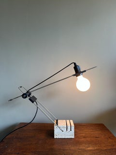 Vintage Table lamp travertine black