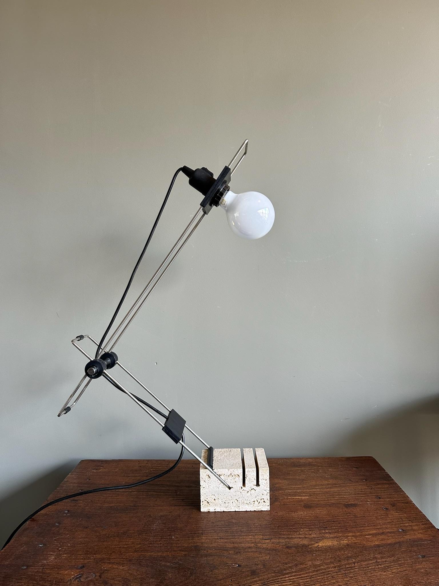 Modern Vintage Table lamp travertine black For Sale