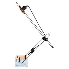 Vintage Table lamp travertine black