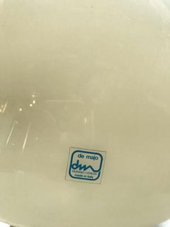 Lámpara de Sobremesa Vintage con Cristal de Murano Crema, Etiqueta Original Diseñada, De Majo Años 60