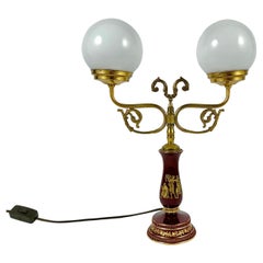 Vintage Table Lamp White Gold Table Lamp With Metal Base Opal Matt Glass Shade