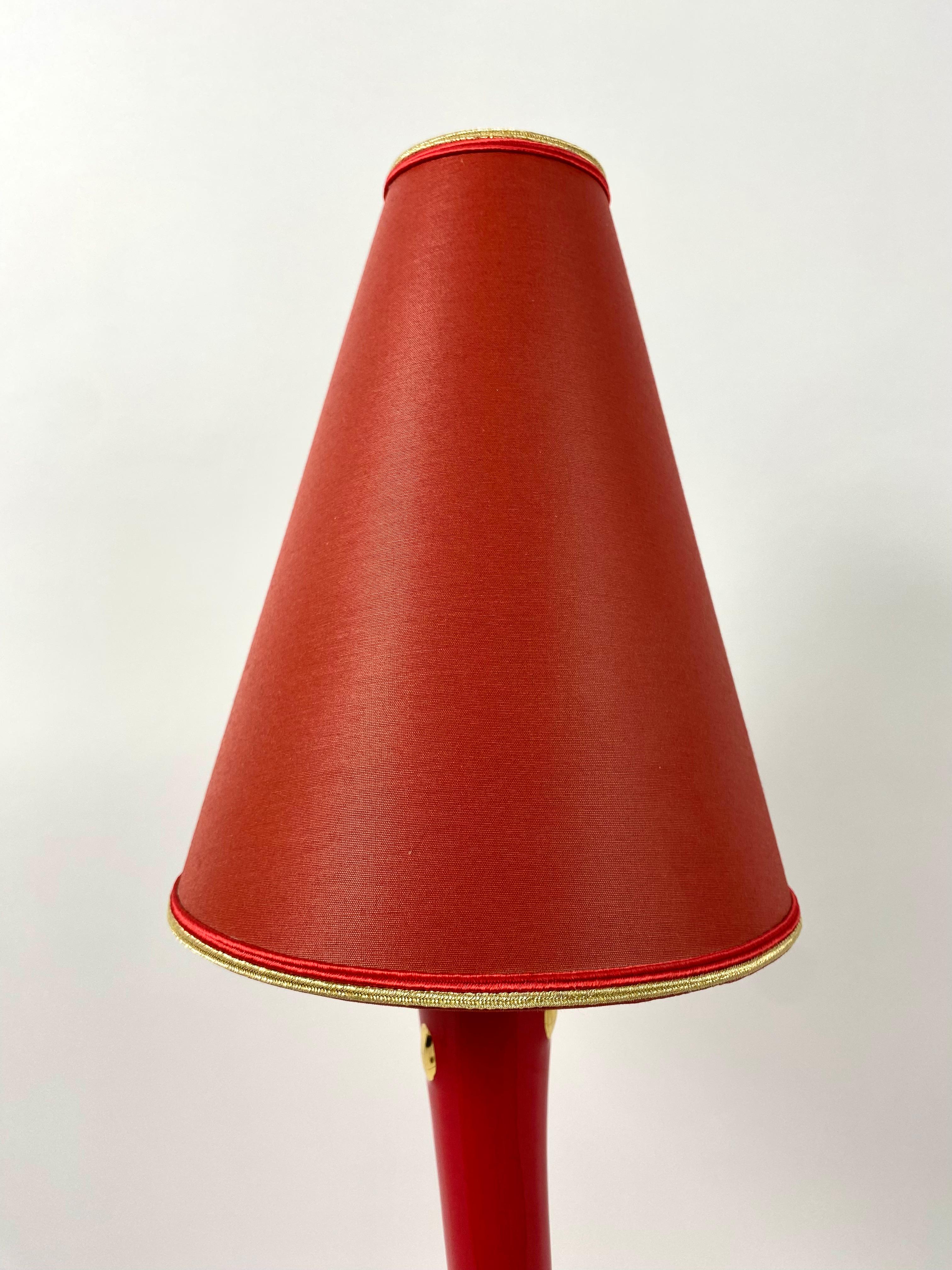 Late 20th Century Vintage Table Lamp with Authentic Shade In Faience Longwy, France, 1970s For Sale