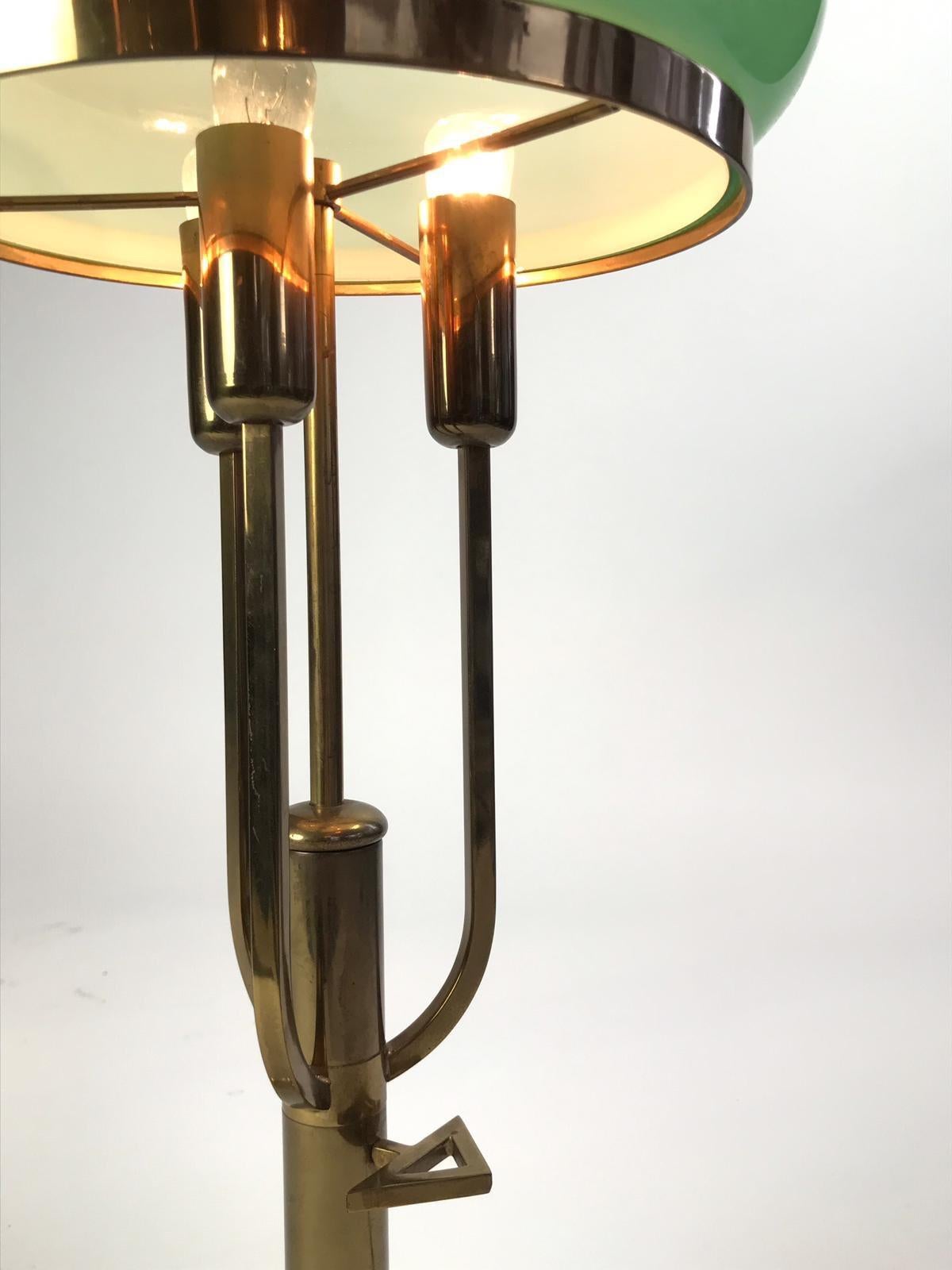 Italian Vintage Table Lamp with Hand Blown Glass Shade Attributed to Ignazio Gardella