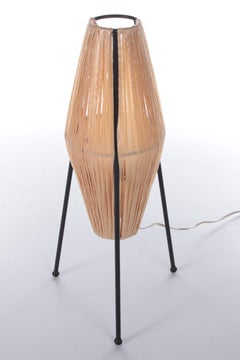 Vintage Table Lamp with Sissal on a Tripod, 1960