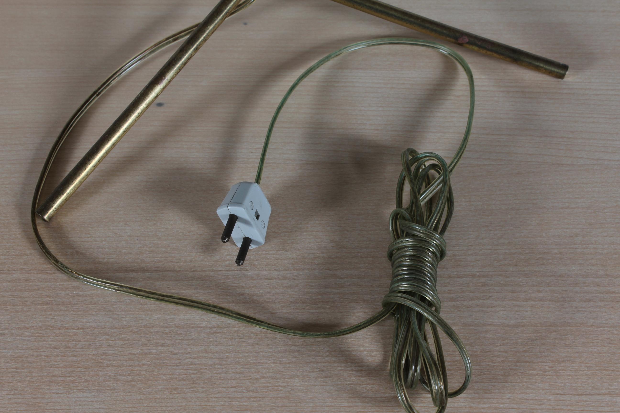 Vintage-Tischlampe mit schlanker zylindrischem, gewebtem Schirm, Dänemark, Mitte des Jahrhunderts 1960er Jahre im Angebot 1