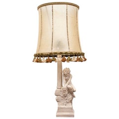 Vintage Table Lamp with Woman Figurnie