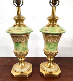 Coppia di lampade da tavolo vintage in ottone