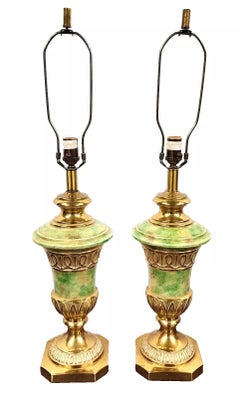 Vintage Table Lamps Brass Pair